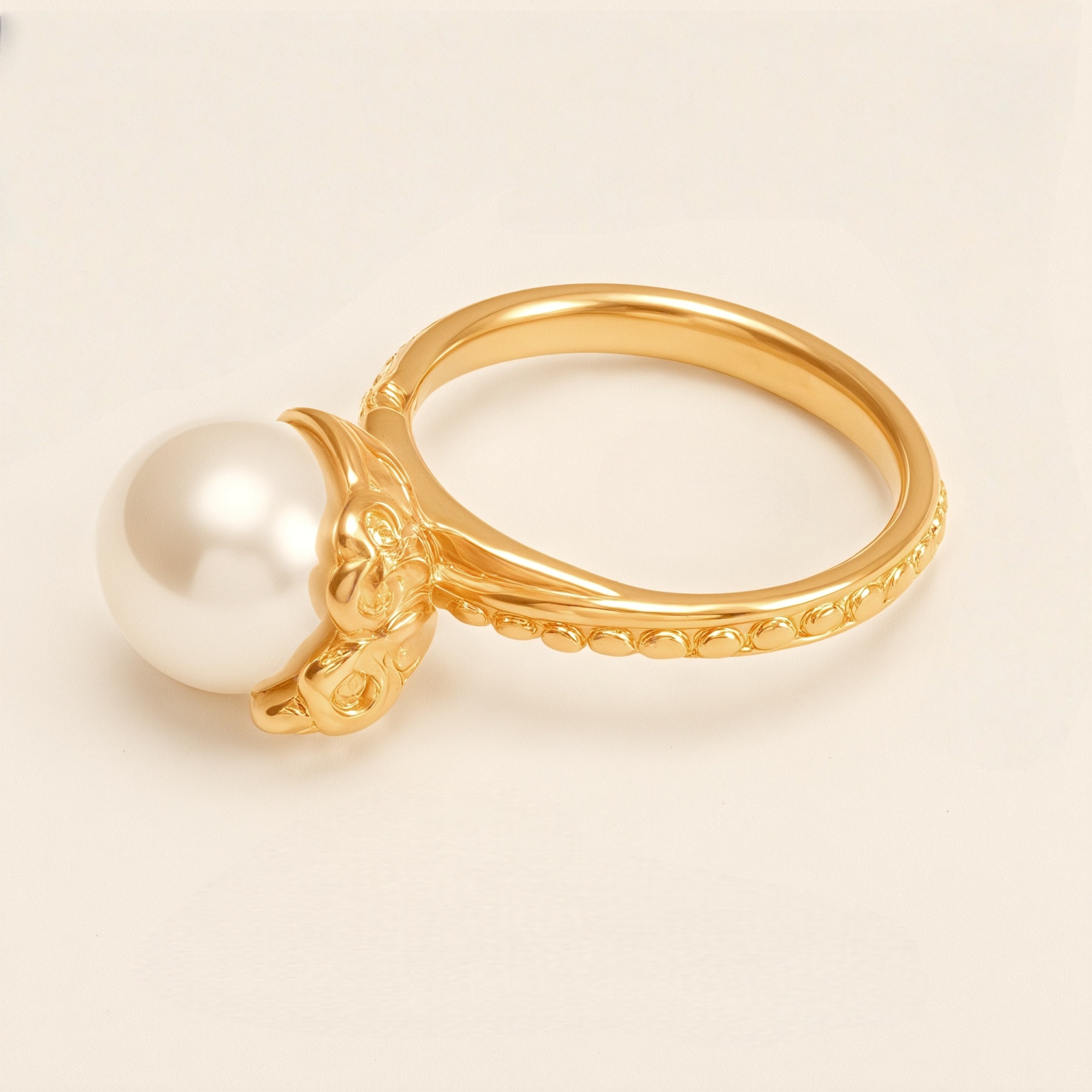 Gold Pearl Ring, Elegant Retro Jewelry for Women | DJ9703J-JinBaoJewerly