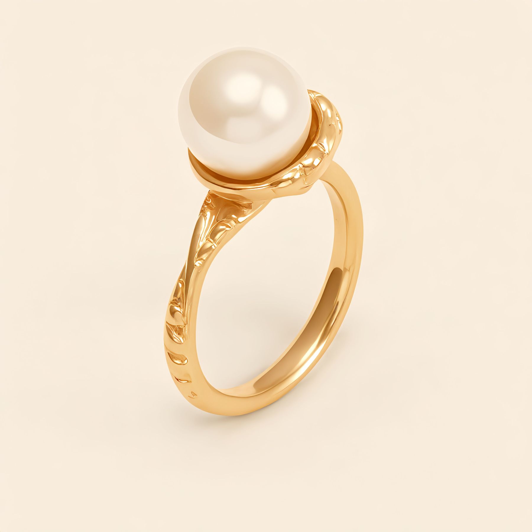 Gold Pearl Ring, Elegant Retro Jewelry for Women | DJ9703J-JinBaoJewerly