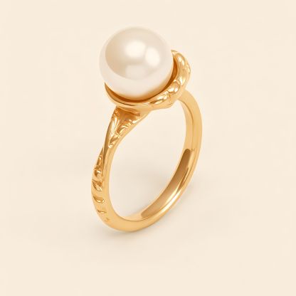 Gold Pearl Ring, Elegant Retro Jewelry for Women | DJ9703J-JinBaoJewerly