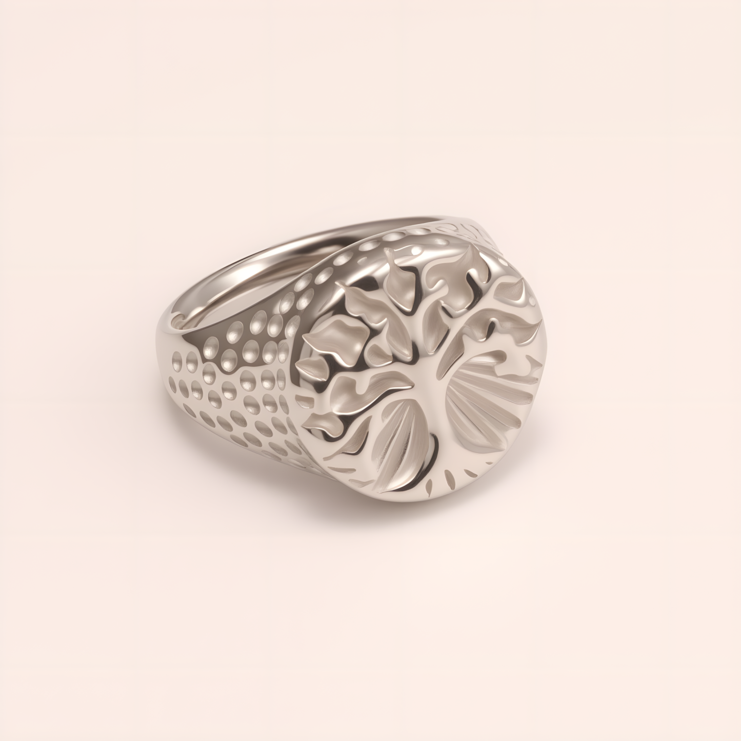 Stylish Men's Gold - and - Silver Stainless Steel Ring with Embossed Pattern | DZ102-JinBaoJewerly