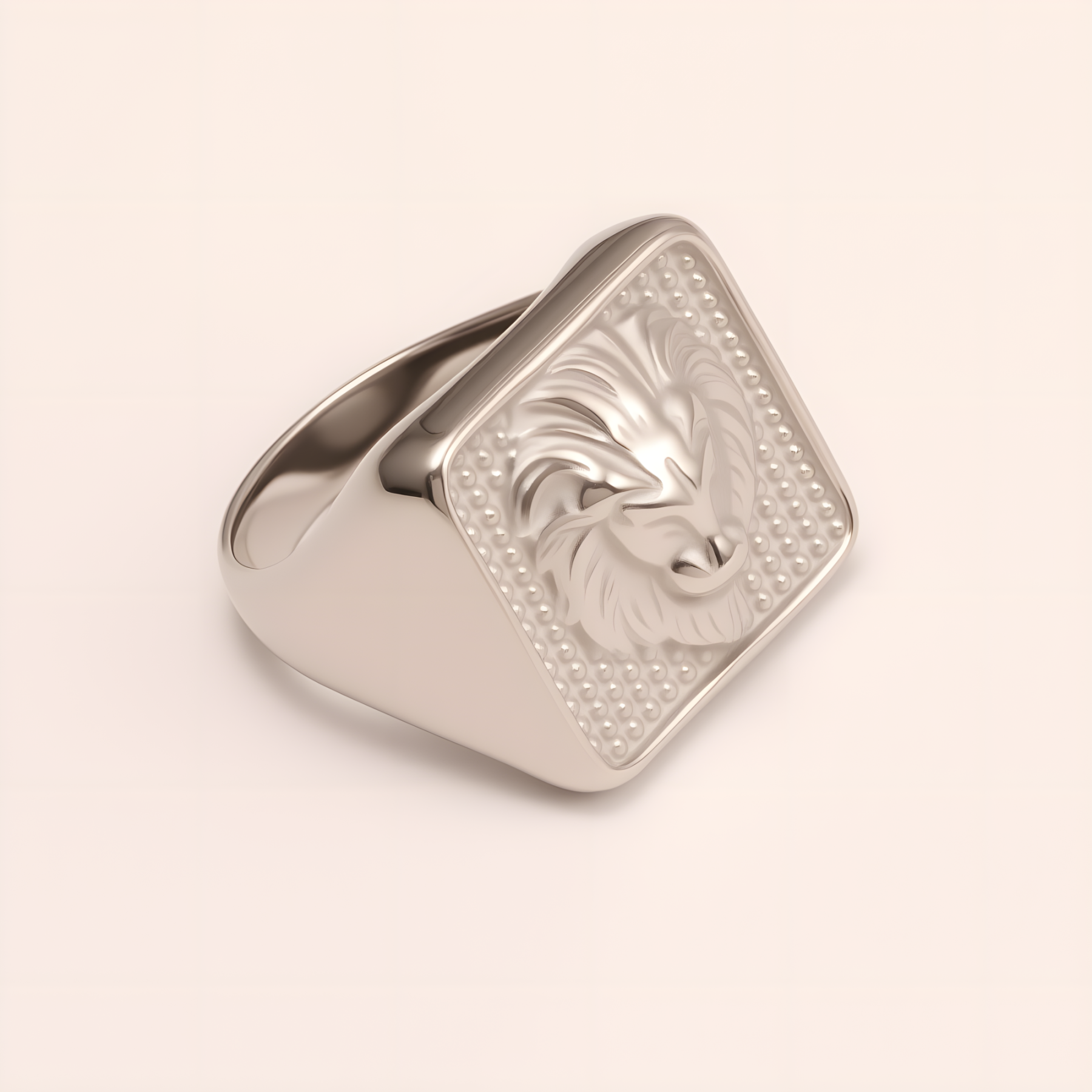 Stylish Men's Gold - and - Silver Stainless Steel Ring with Lion Pattern | DZ1485-JinBaoJewerly