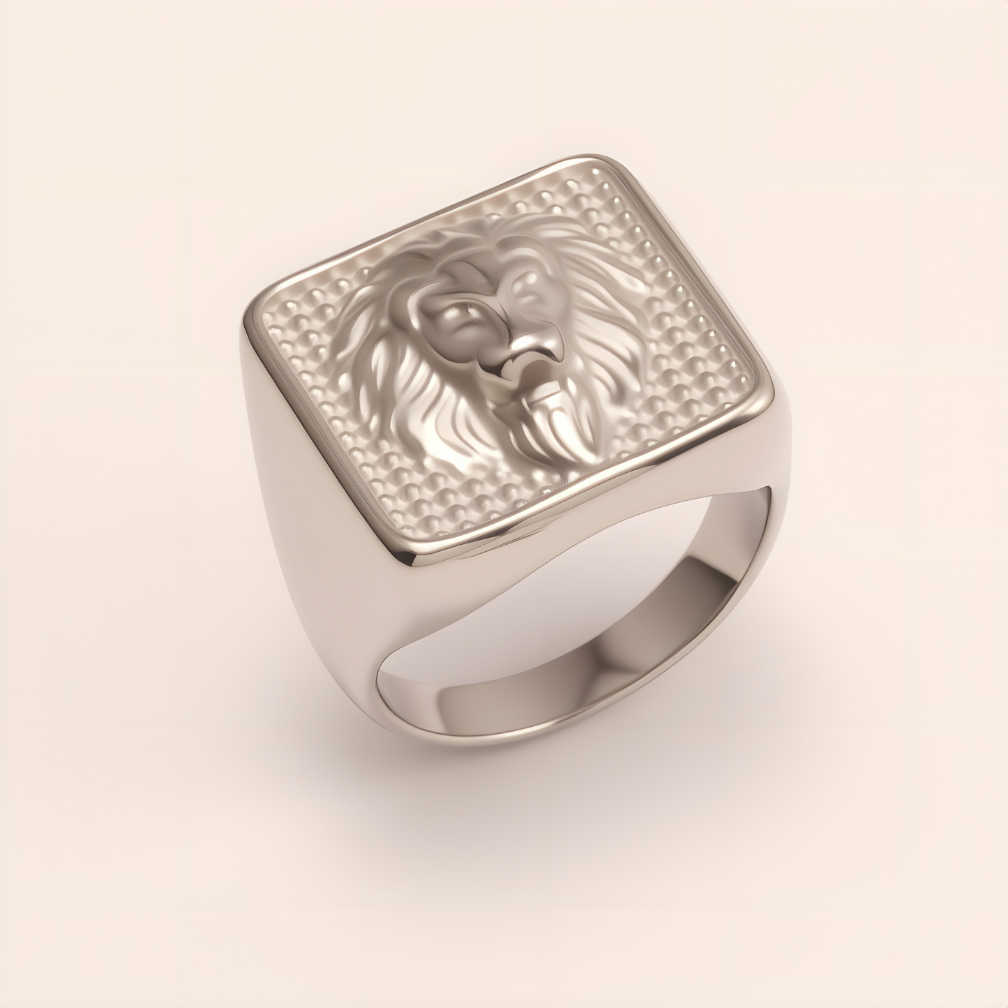 Stylish Men's Gold - and - Silver Stainless Steel Ring with Lion Pattern | DZ1485-JinBaoJewerly
