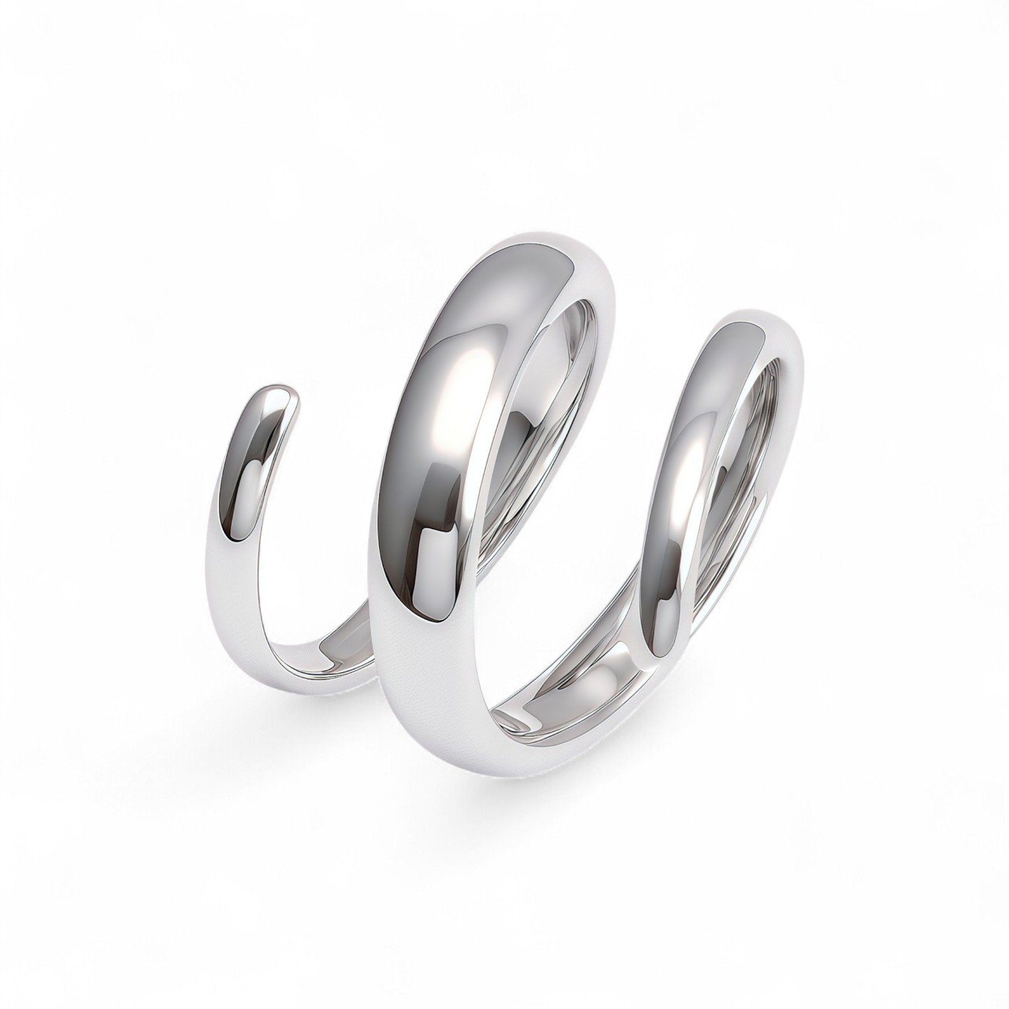 Stainless Steel Spiral Open Ring, Individual and Trendy Fashion Finger Ring | G002230-JinBaoJewerly