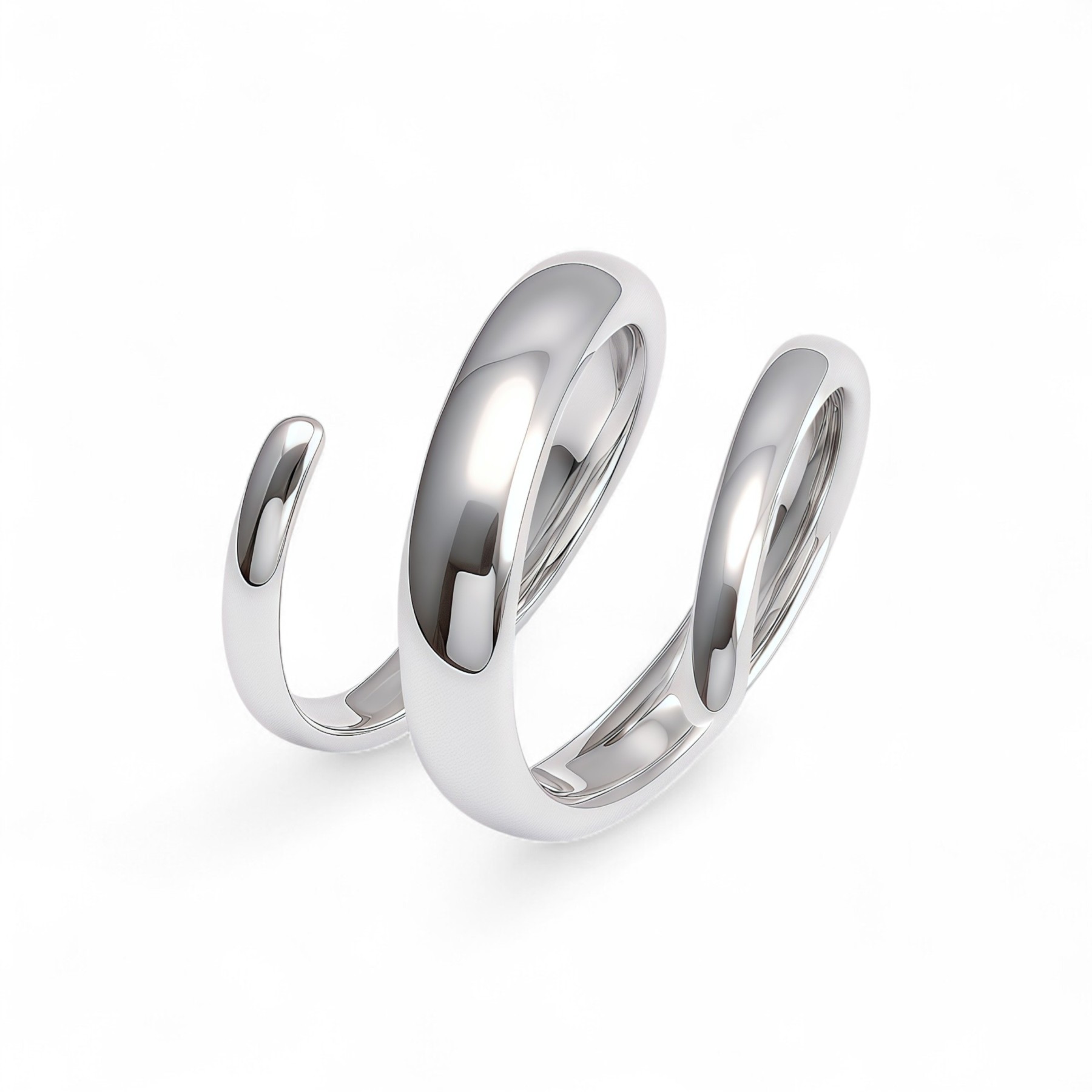 Stainless Steel Spiral Open Ring, Individual and Trendy Fashion Finger Ring | G002230-JinBaoJewerly