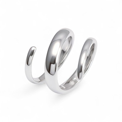 Stainless Steel Spiral Open Ring, Individual and Trendy Fashion Finger Ring | G002230-JinBaoJewerly