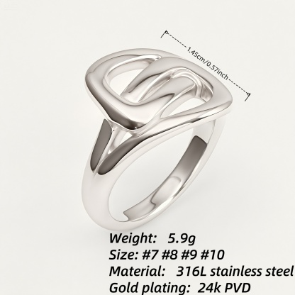 Metallic Texture Interlaced Knot Ring - Trendy and Versatile Unisex Accessory | G002472-JinBaoJewerly
