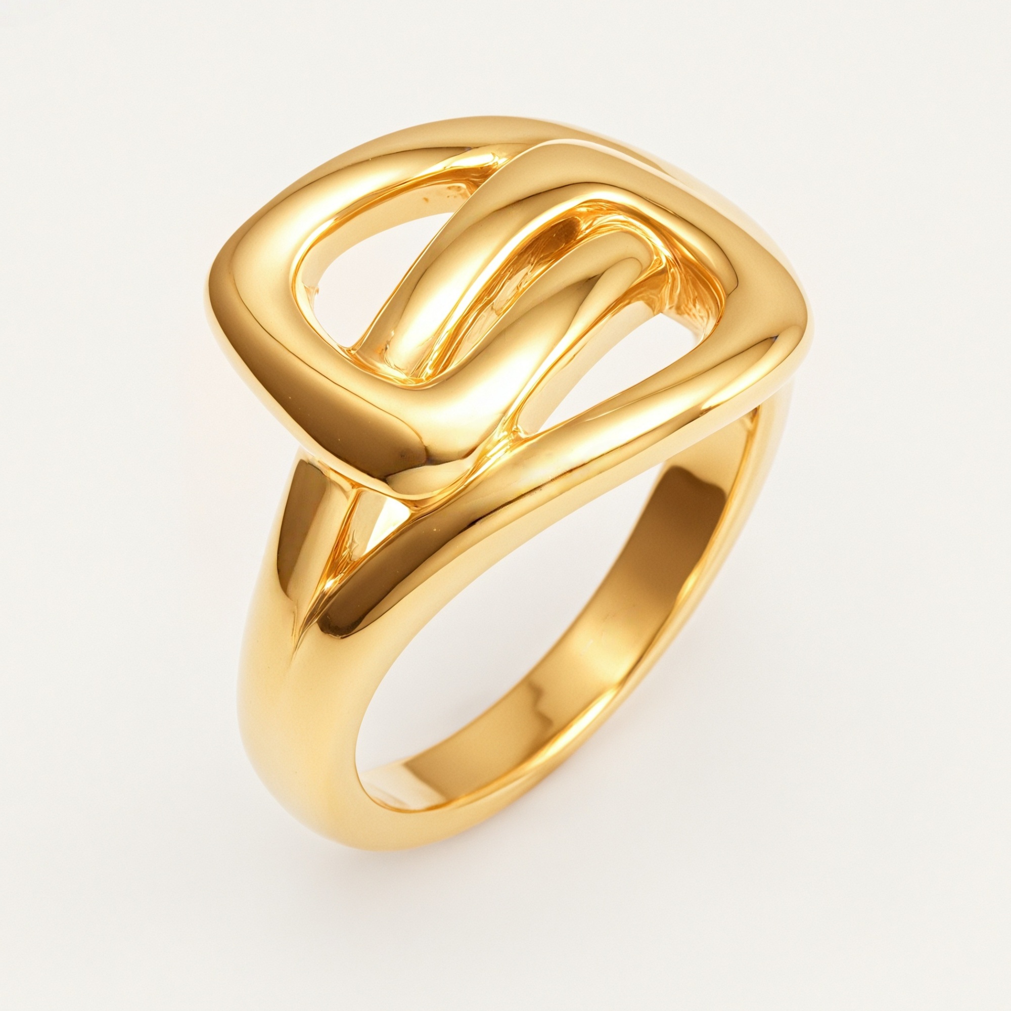 Metallic Texture Interlaced Knot Ring - Trendy and Versatile Unisex Accessory | G002472-JinBaoJewerly