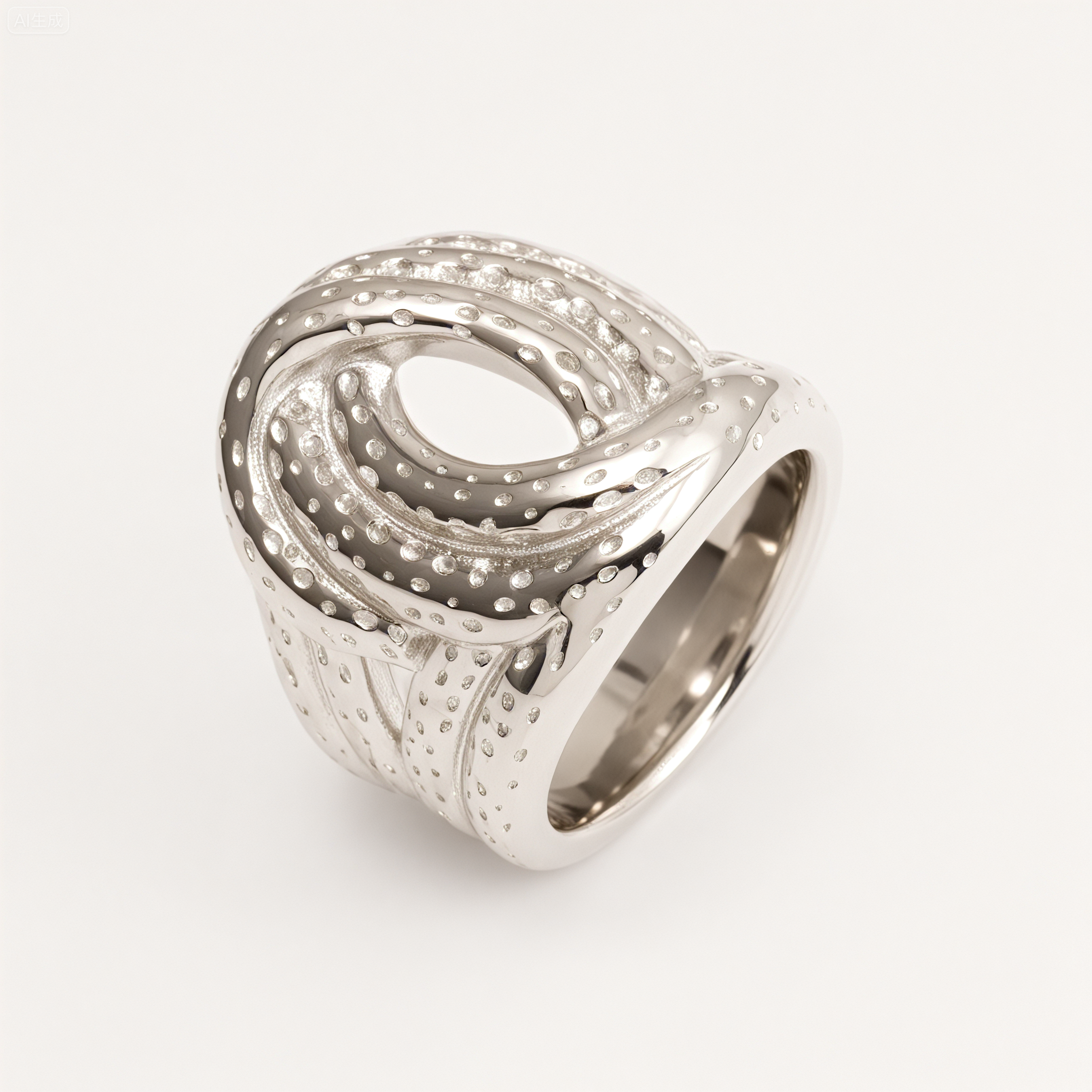Metallic Texture Twisted Ring - Trendy and Versatile Unisex Accessory | G002900