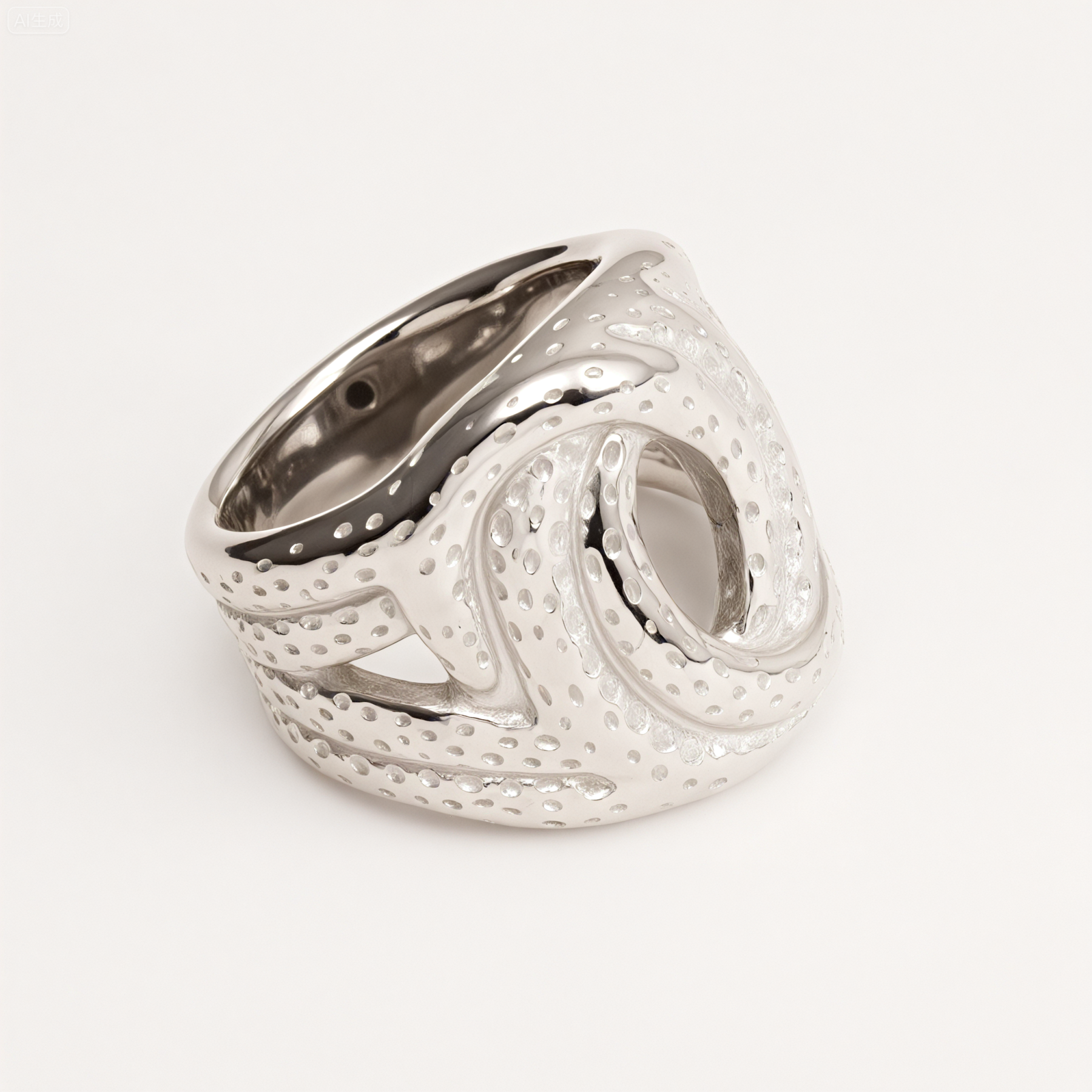 Metallic Texture Twisted Ring - Trendy and Versatile Unisex Accessory | G002900