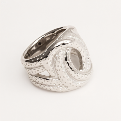 Metallic Texture Twisted Ring - Trendy and Versatile Unisex Accessory | G002900