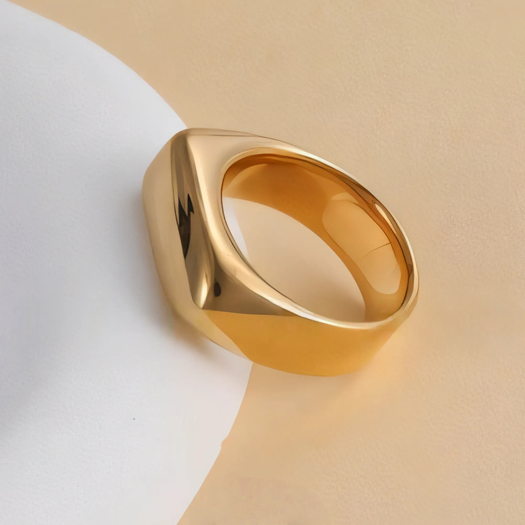 Fashion Square Stainless Steel Ring Unisex Ring | G003343-JinBaoJewerly