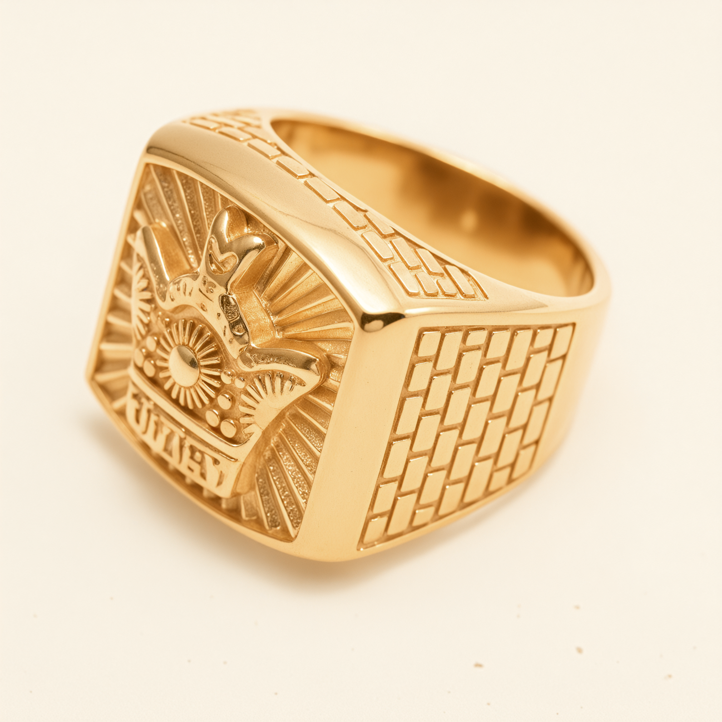 Vintage Engraved Gold - Tone Ring, Trendy Men's Statement Jewelry |G003771-JinBaoJewerly