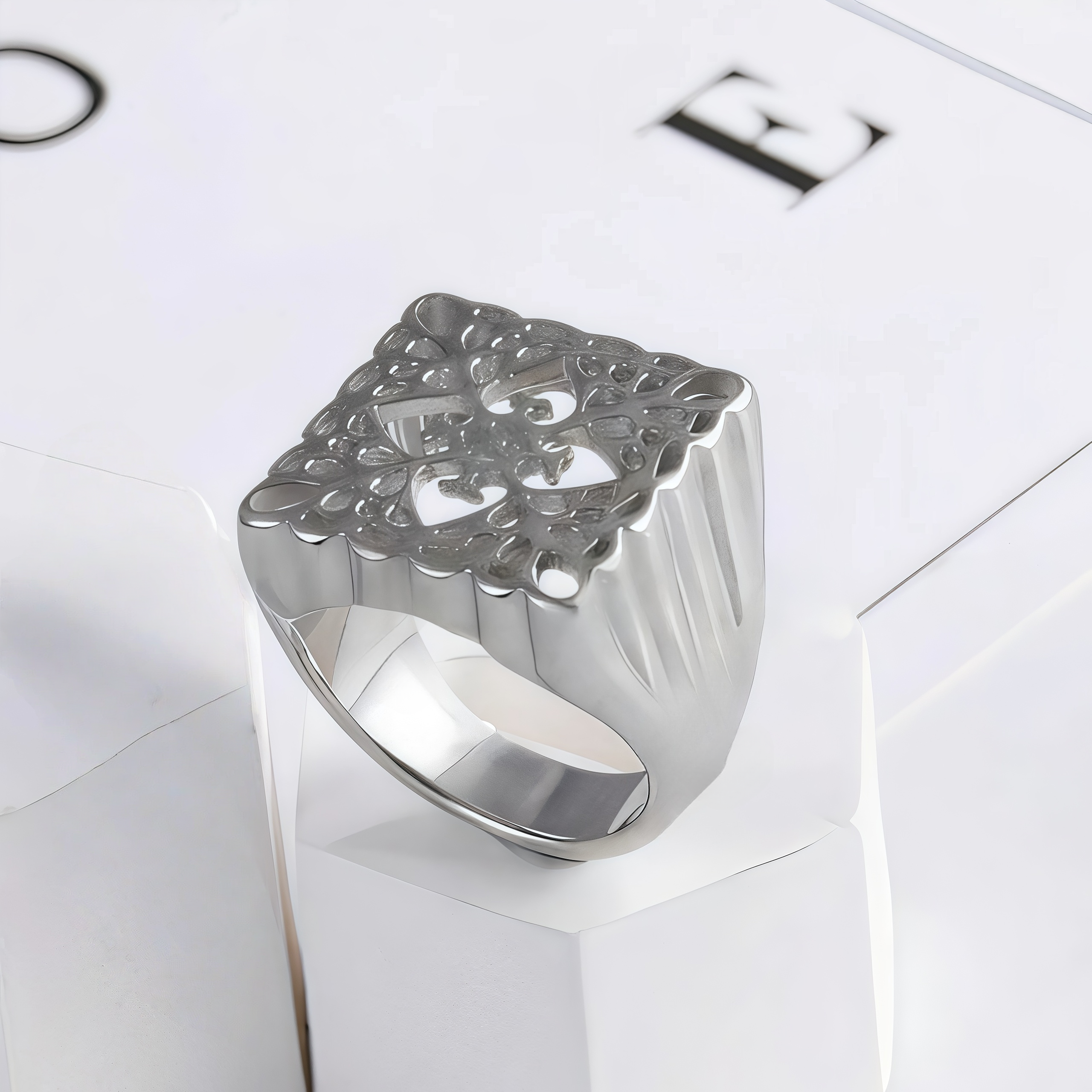 Women's Luxury Gold Wide Floral Ring | G003992-JinBaoJewerly