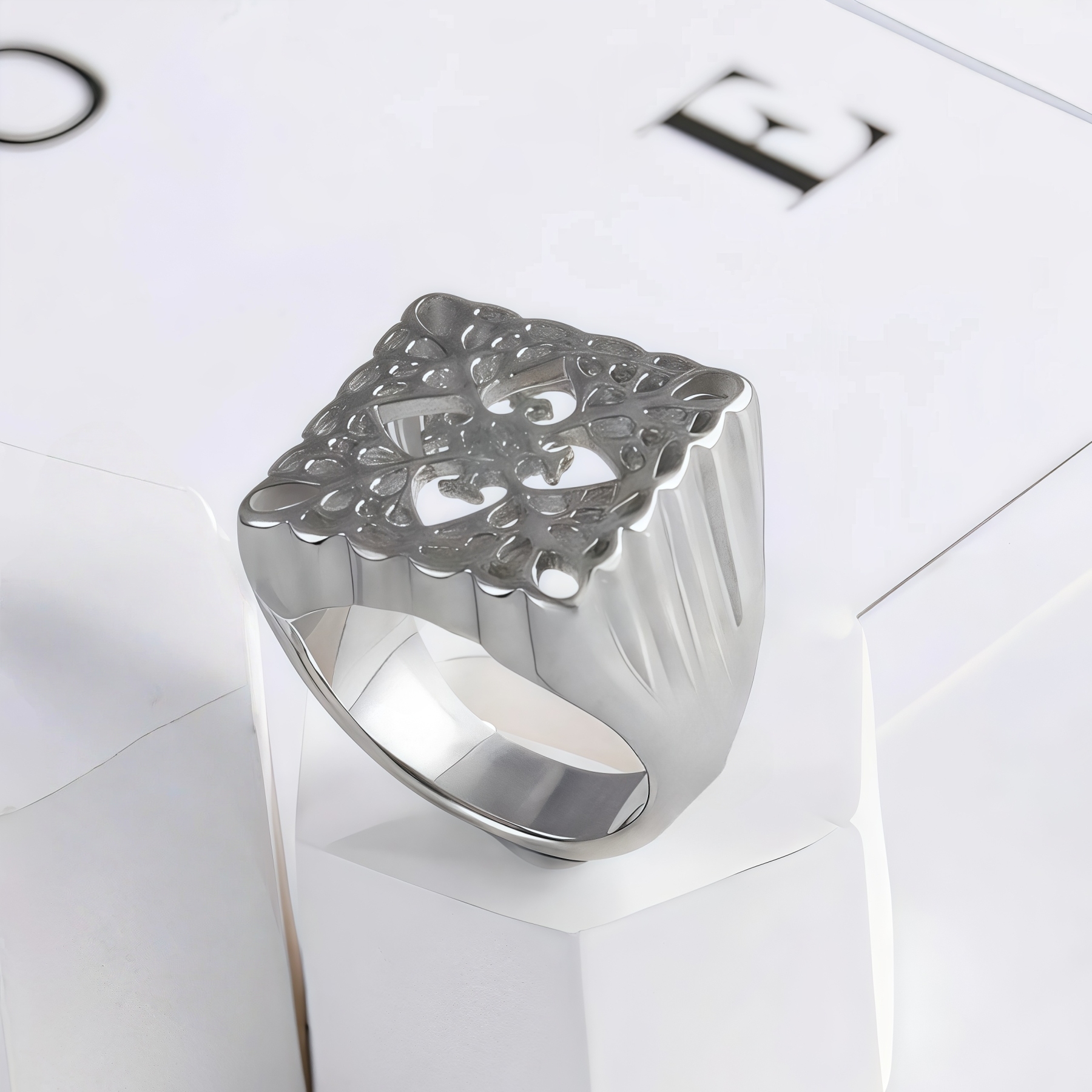 Women's Luxury Gold Wide Floral Ring | G003992-JinBaoJewerly