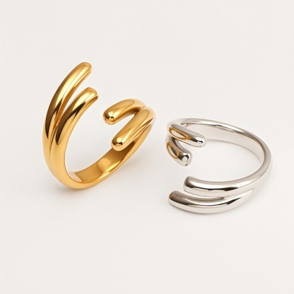 Metallic Texture Artistic Ring - Trendy and Versatile Unisex Accessory | G004086