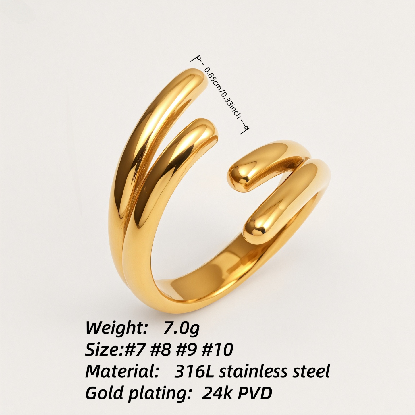 Metallic Texture Artistic Ring - Trendy and Versatile Unisex Accessory | G004086