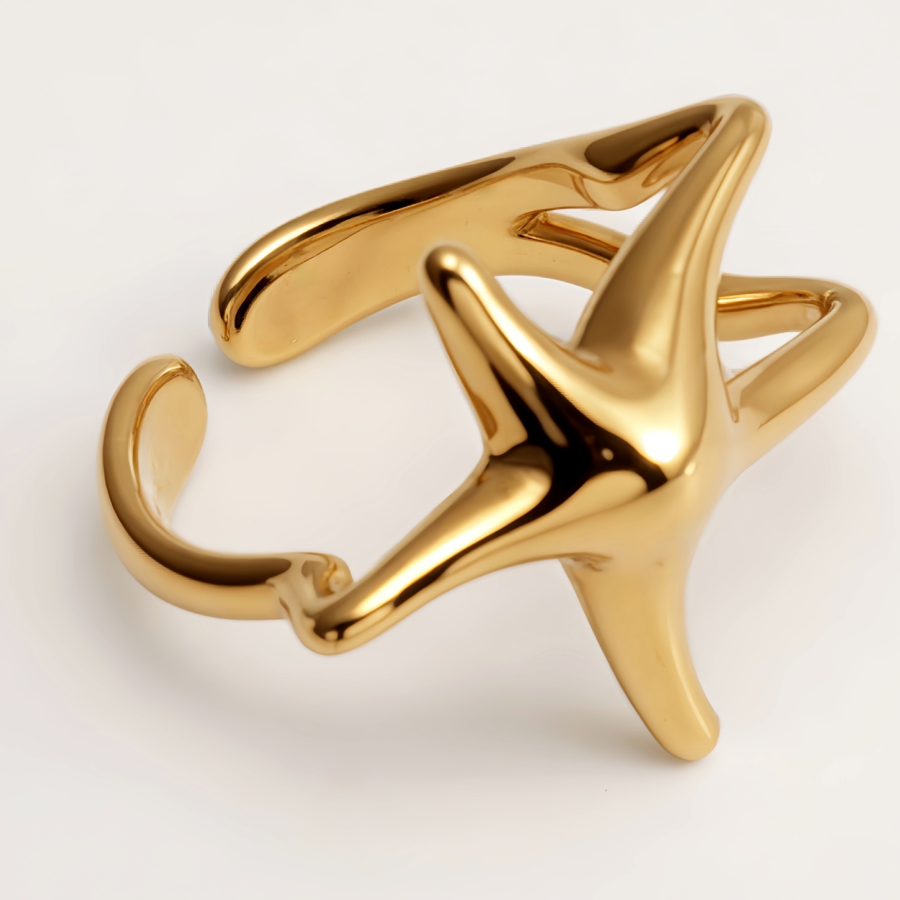 Metal Starfish Open Ring - Stylish Ocean - Inspired Jewelry | G004131-JinBaoJewerly