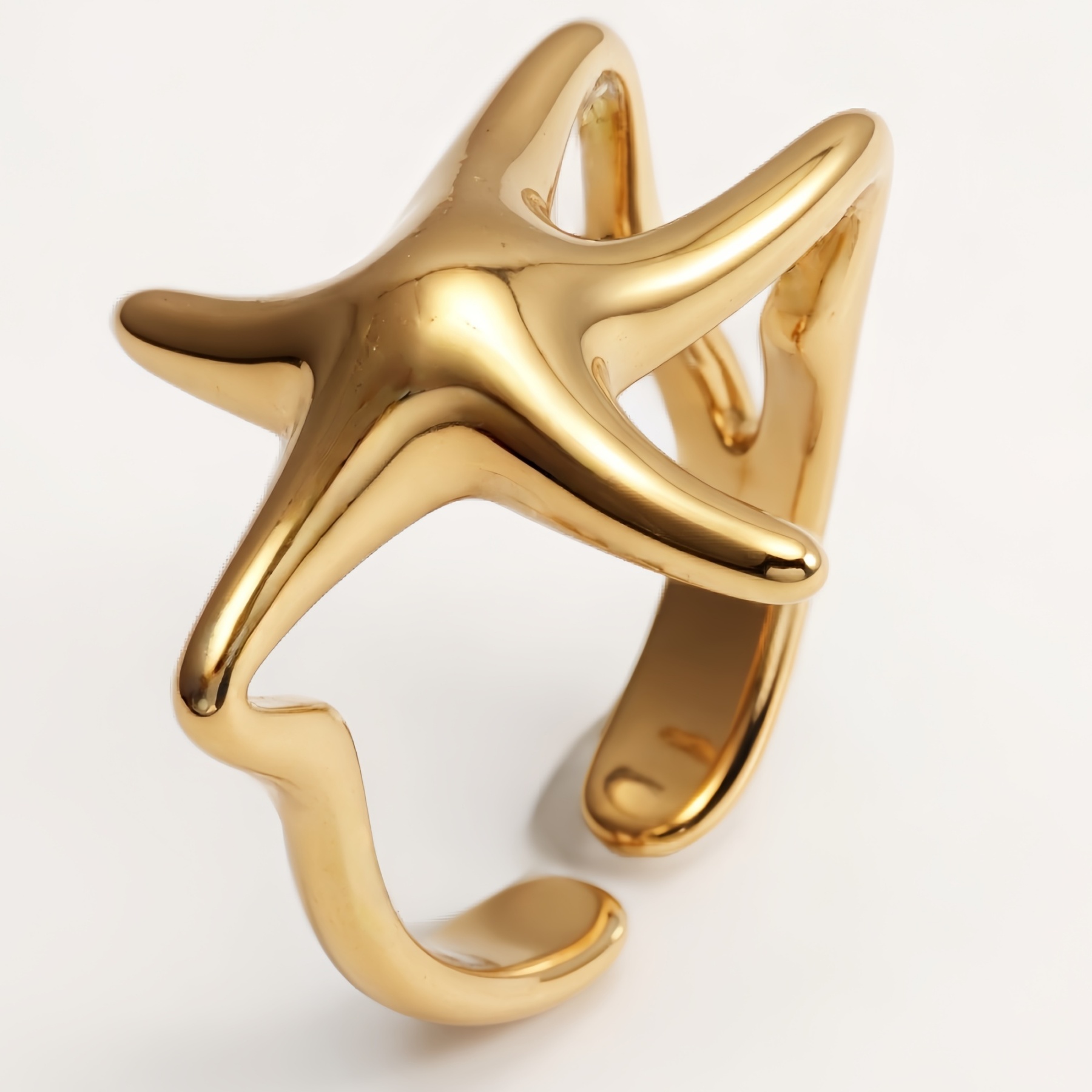 Metal Starfish Open Ring - Stylish Ocean - Inspired Jewelry | G004131-JinBaoJewerly