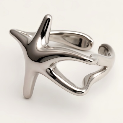 Metal Starfish Open Ring - Stylish Ocean - Inspired Jewelry | G004131-JinBaoJewerly
