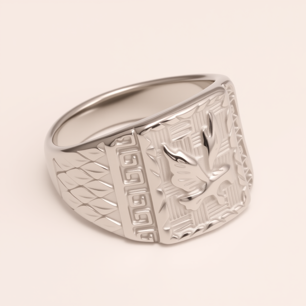 Trendy Men's Gold - and - Silver Stainless Steel Ring with Eagle Pattern | G00429-JinBaoJewerly