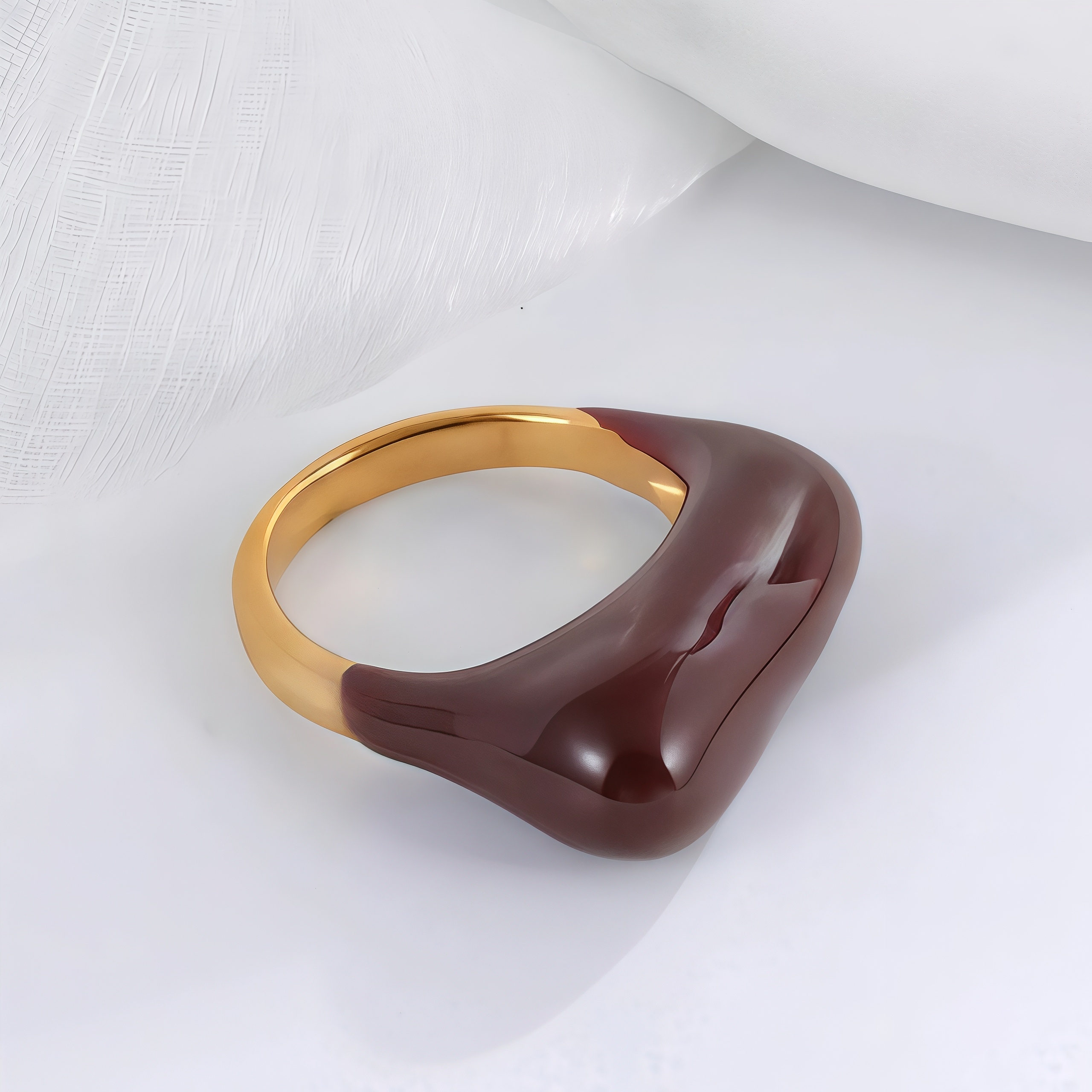 Fashion Streamlined Stainless Steel Gemstone Ring Women's Ring | G004332-JinBaoJewerly