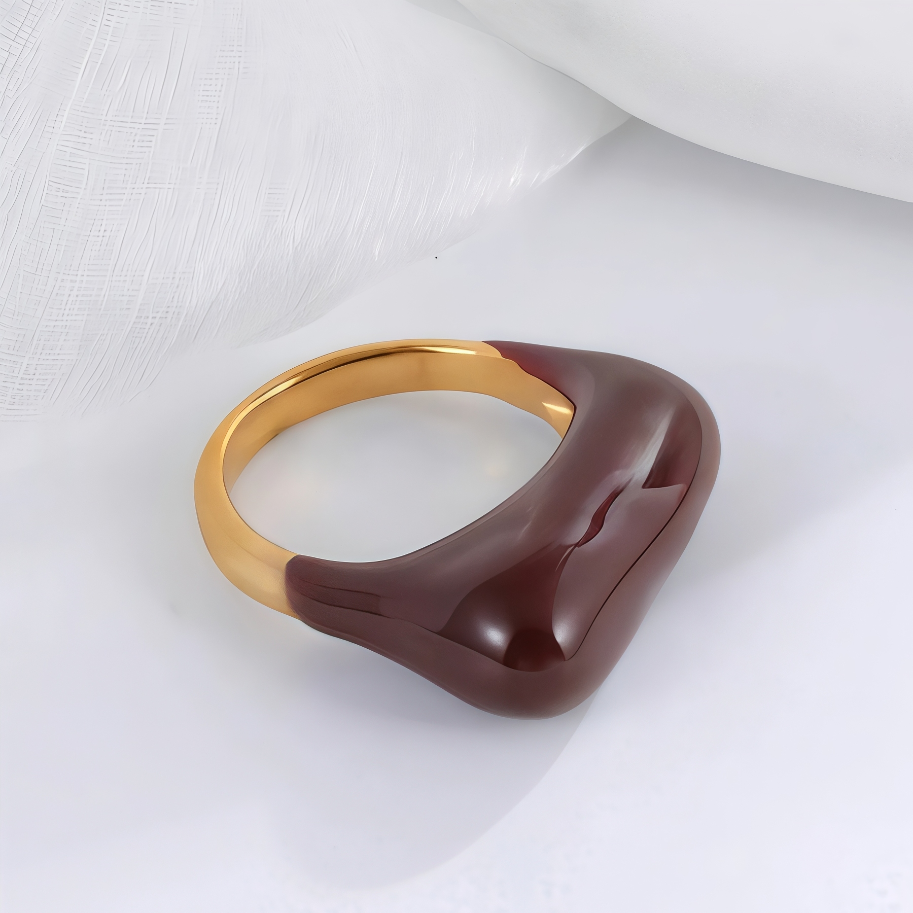 Fashion Streamlined Stainless Steel Gemstone Ring Women's Ring | G004332-JinBaoJewerly