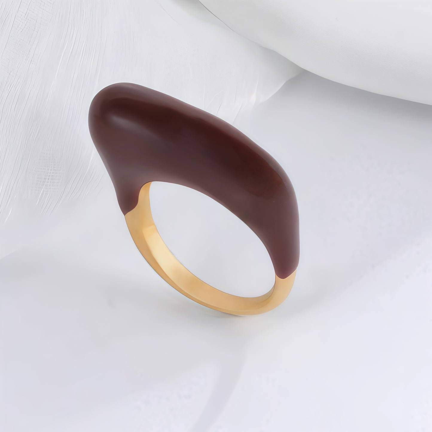 Fashion Streamlined Stainless Steel Gemstone Ring Women's Ring | G004332-JinBaoJewerly