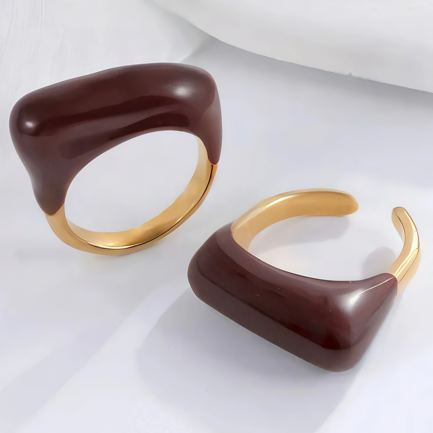 Fashion Streamlined Stainless Steel Gemstone Ring Women's Ring | G004332-JinBaoJewerly