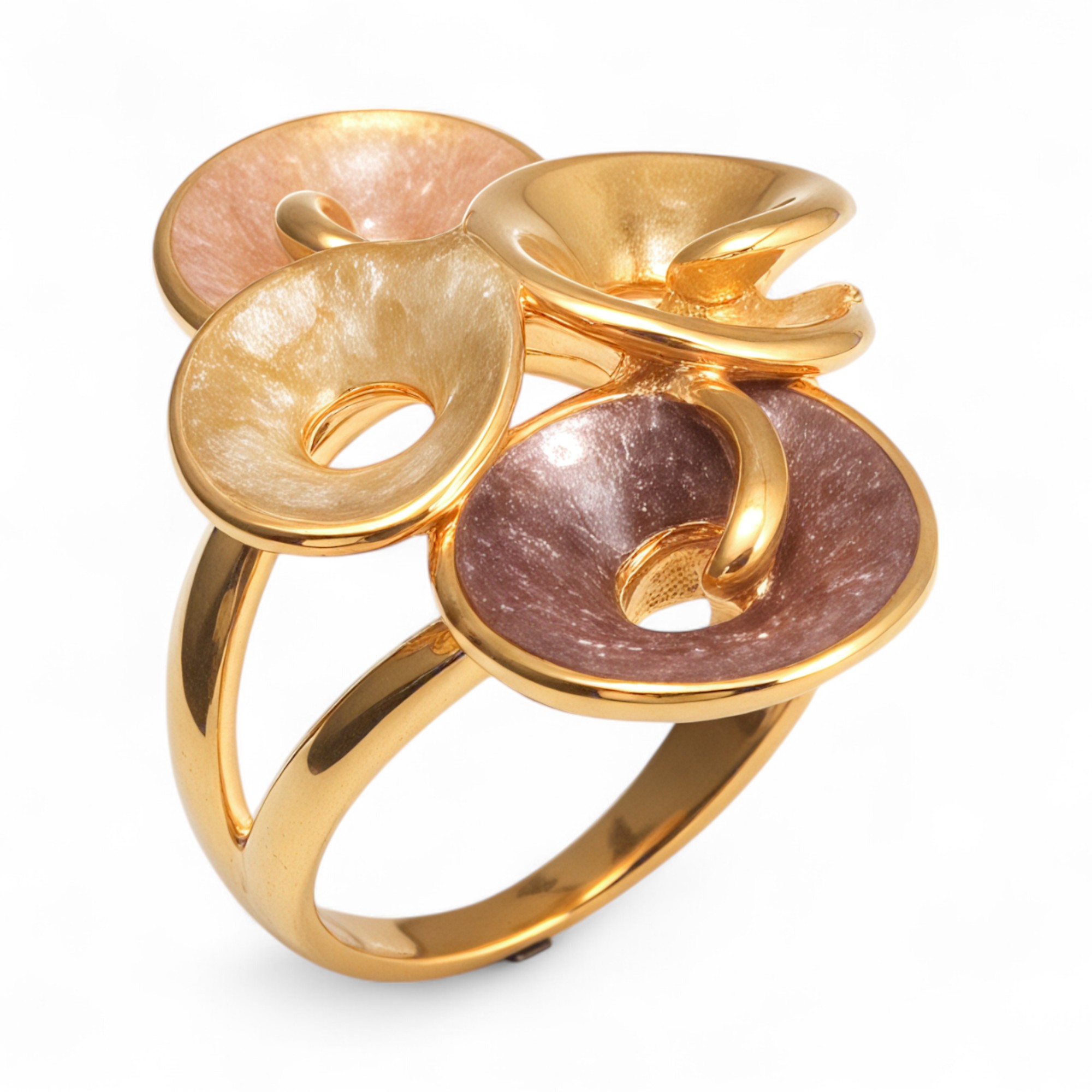 Creative Leaf Design Epoxy Resin Stainless Steel Women's Ring-JinBaoJewerly