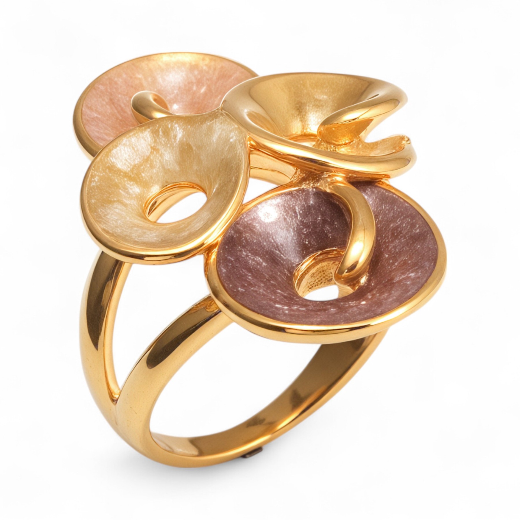 Creative Leaf Design Epoxy Resin Stainless Steel Women's Ring-JinBaoJewerly