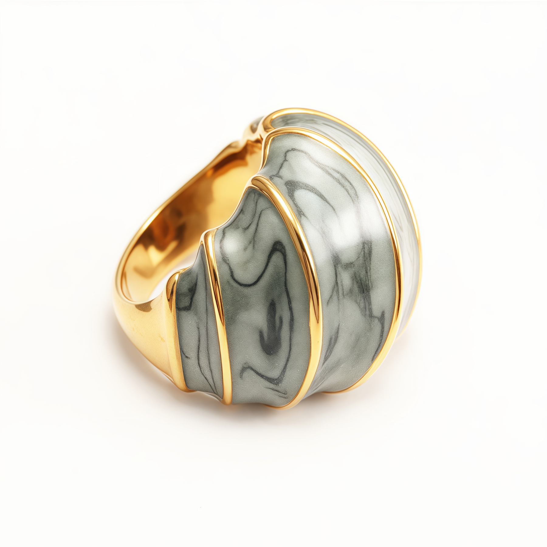 Shell - Shaped Enamel Ring, Fashionable & Versatile Band  | G004483-JinBaoJewerly
