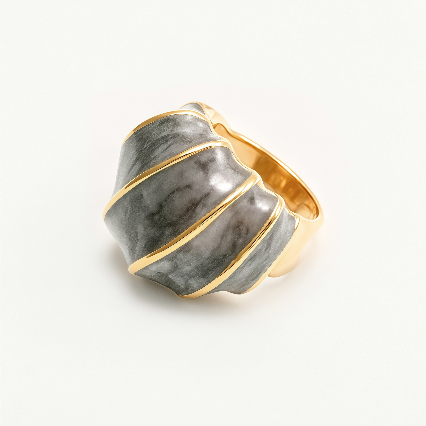 Shell - Shaped Enamel Ring, Fashionable & Versatile Band  | G004483-JinBaoJewerly