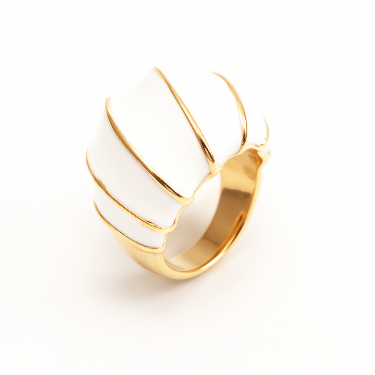 Shell - Shaped Enamel Ring, Fashionable & Versatile Band  | G004483-JinBaoJewerly