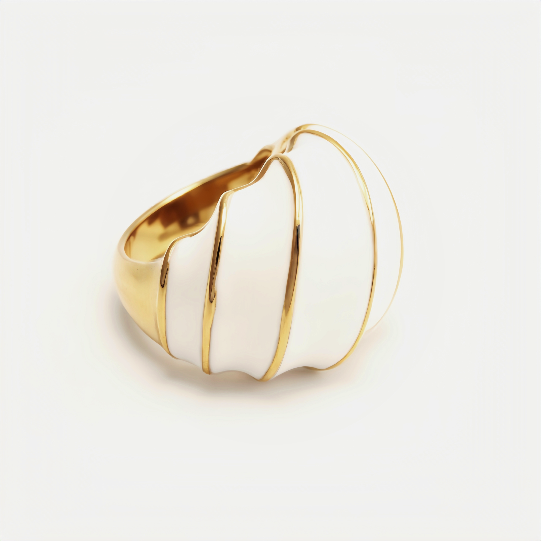 Shell - Shaped Enamel Ring, Fashionable & Versatile Band  | G004483-JinBaoJewerly