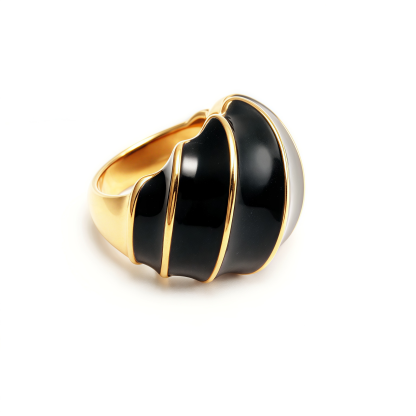 Shell - Shaped Enamel Ring, Fashionable & Versatile Band  | G004483-JinBaoJewerly