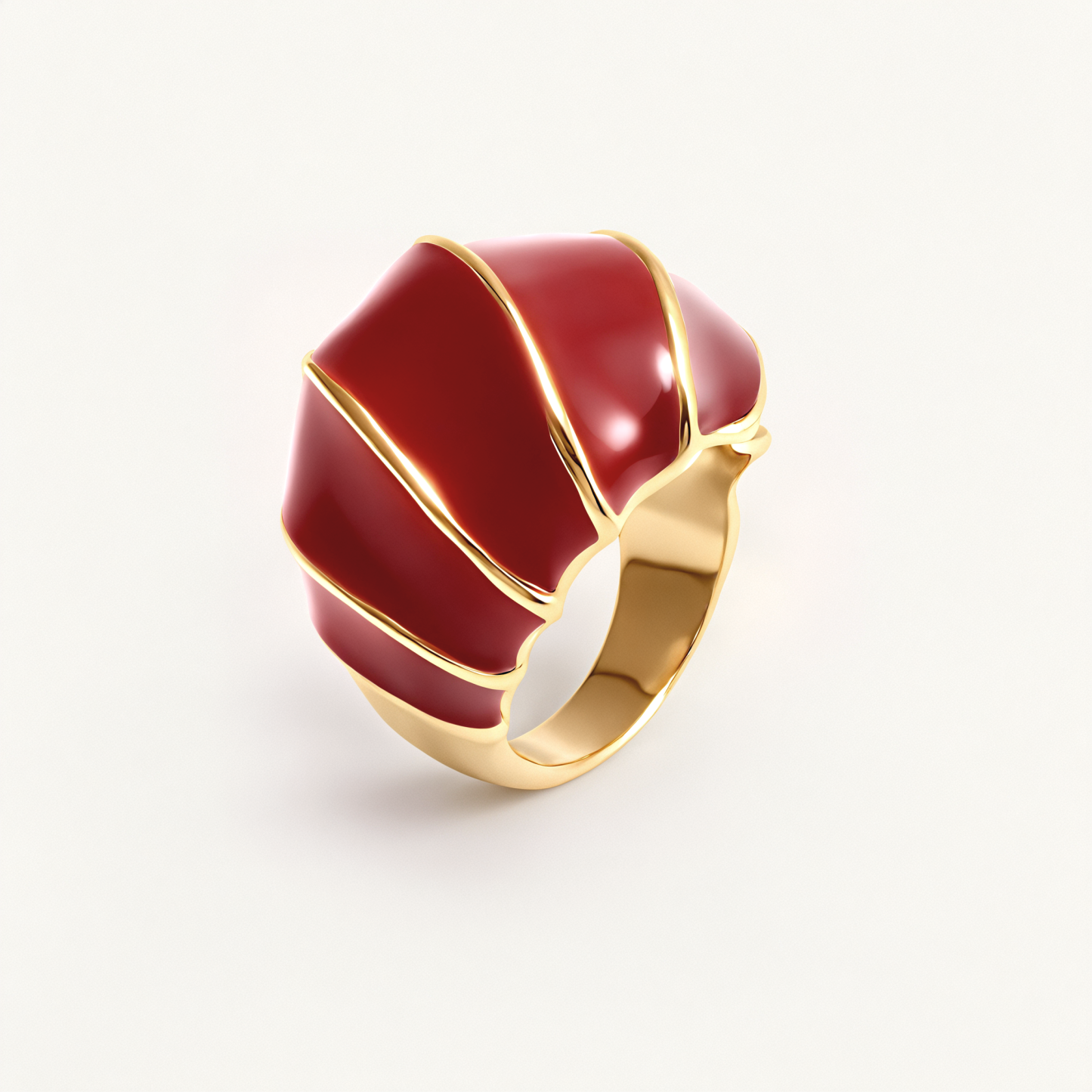 Shell - Shaped Enamel Ring, Fashionable & Versatile Band  | G004483-JinBaoJewerly
