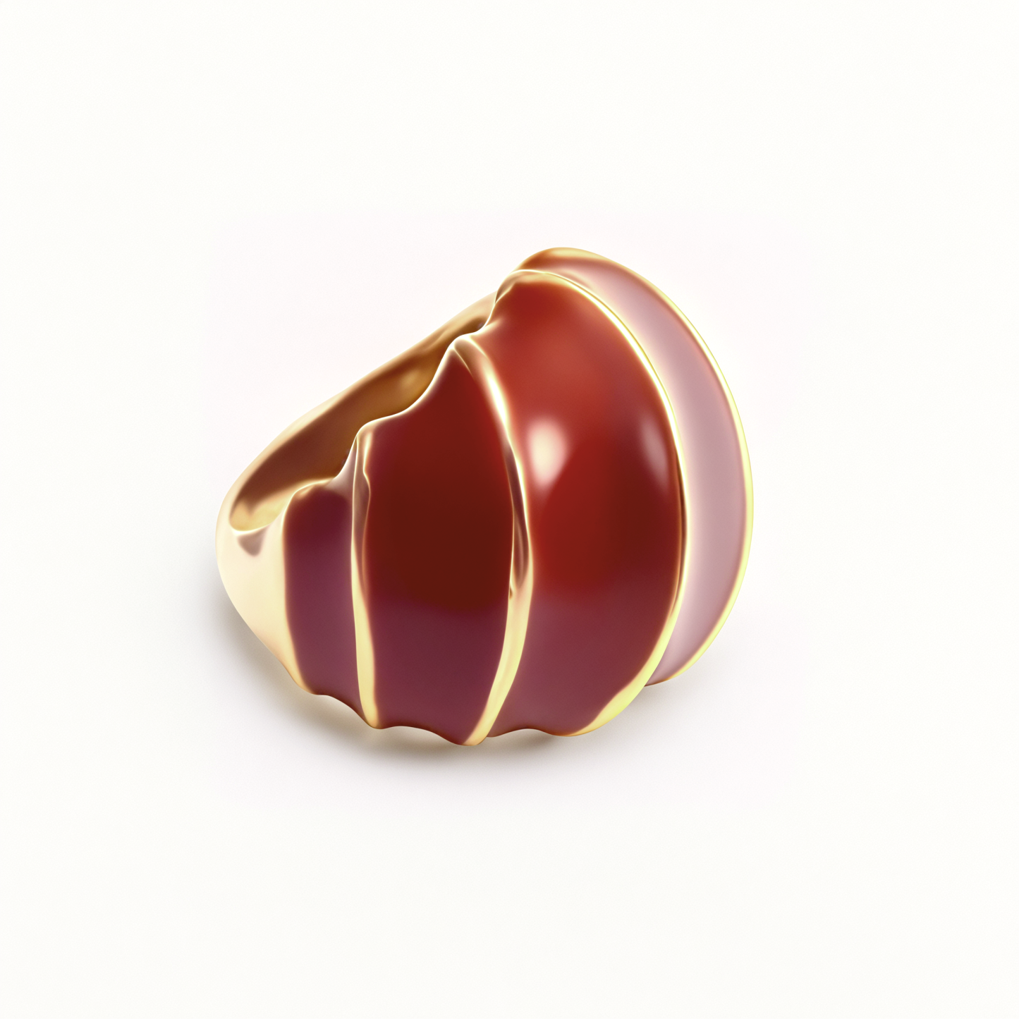 Shell - Shaped Enamel Ring, Fashionable & Versatile Band  | G004483-JinBaoJewerly