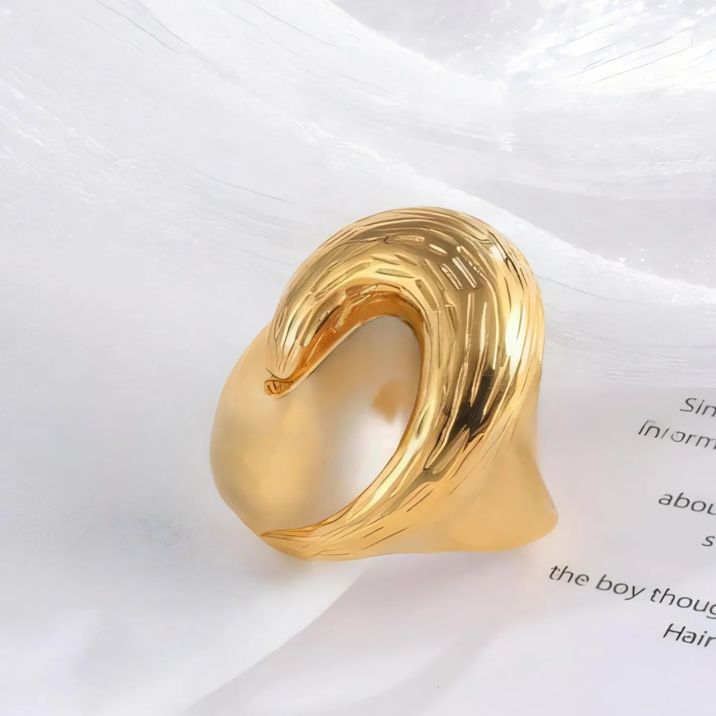 Whirlpool Design Minimalist Fashion Stainless Steel Ring for Women | G004505-JinBaoJewerly