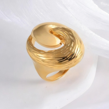 Whirlpool Design Minimalist Fashion Stainless Steel Ring for Women | G004505-JinBaoJewerly