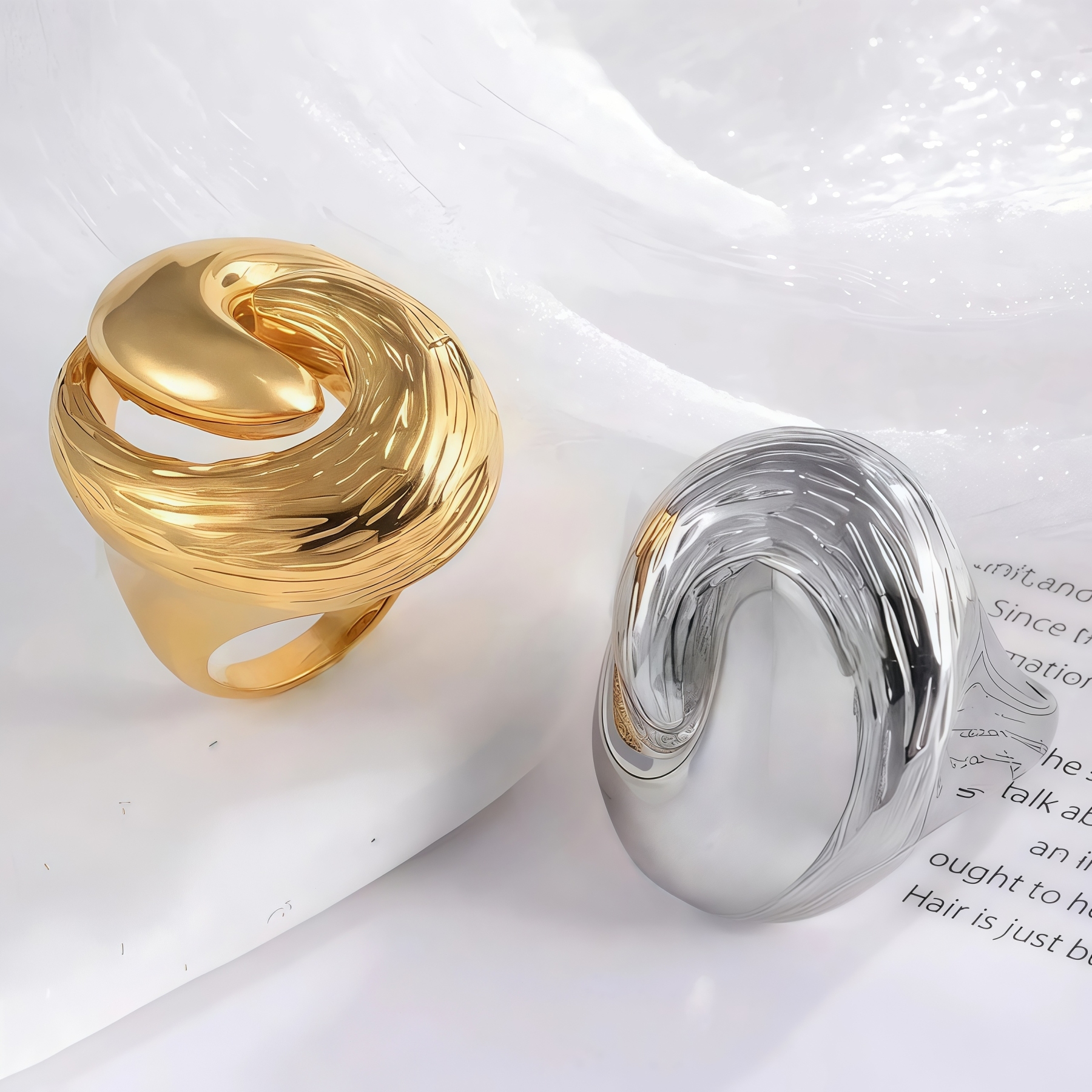 Whirlpool Design Minimalist Fashion Stainless Steel Ring for Women | G004505-JinBaoJewerly