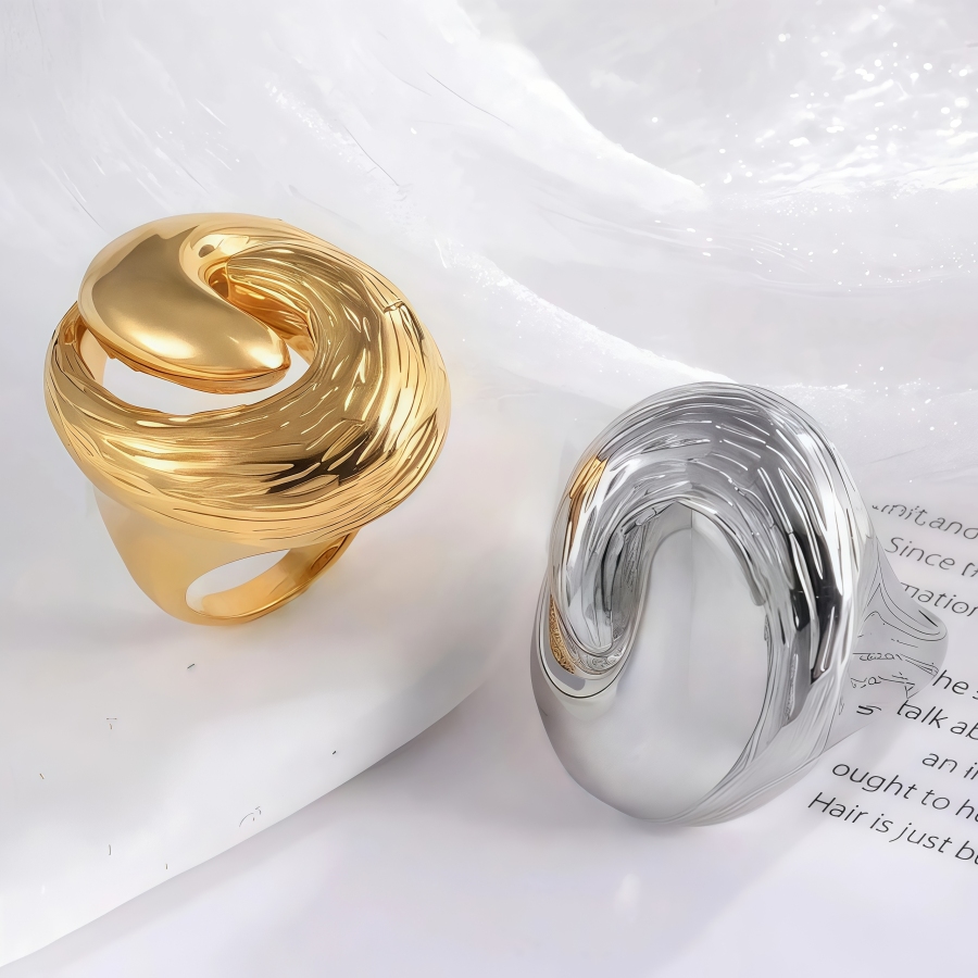 Whirlpool Design Minimalist Fashion Stainless Steel Ring for Women | G004505