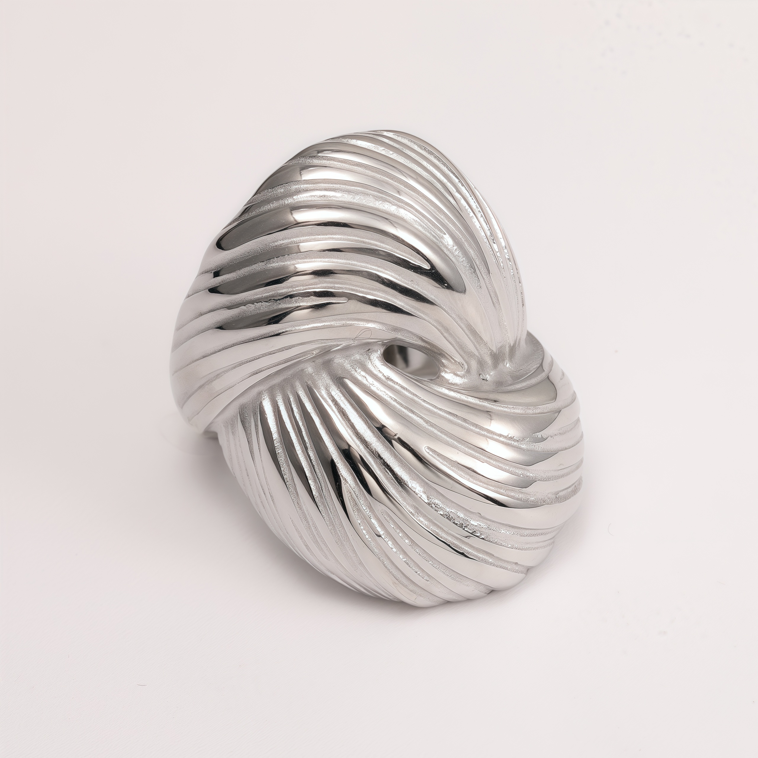 Metallic Texture Twisted Ring - Trendy and Versatile Unisex Accessory | G004654