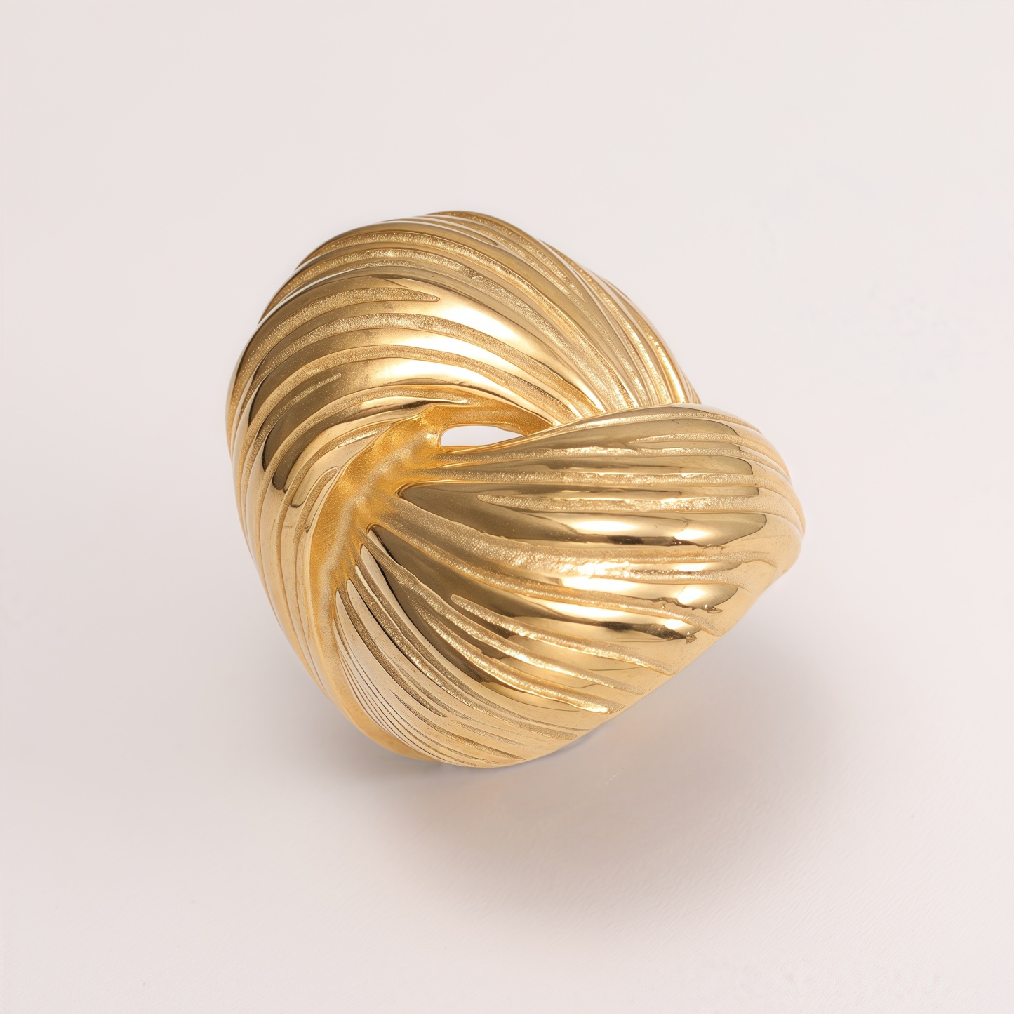 Metallic Texture Twisted Ring - Trendy and Versatile Unisex Accessory | G004654