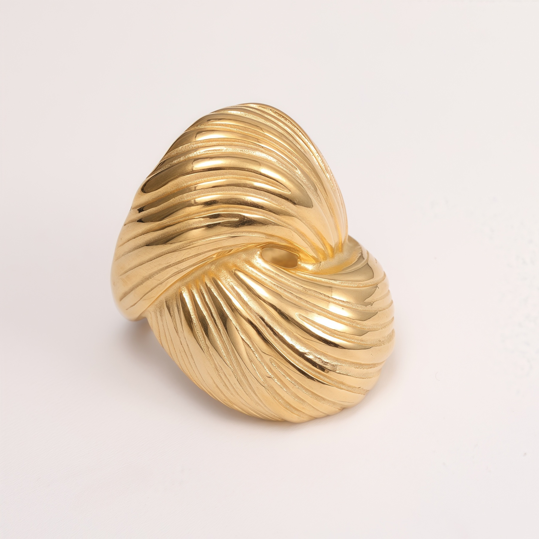 Metallic Texture Twisted Ring - Trendy and Versatile Unisex Accessory | G004654