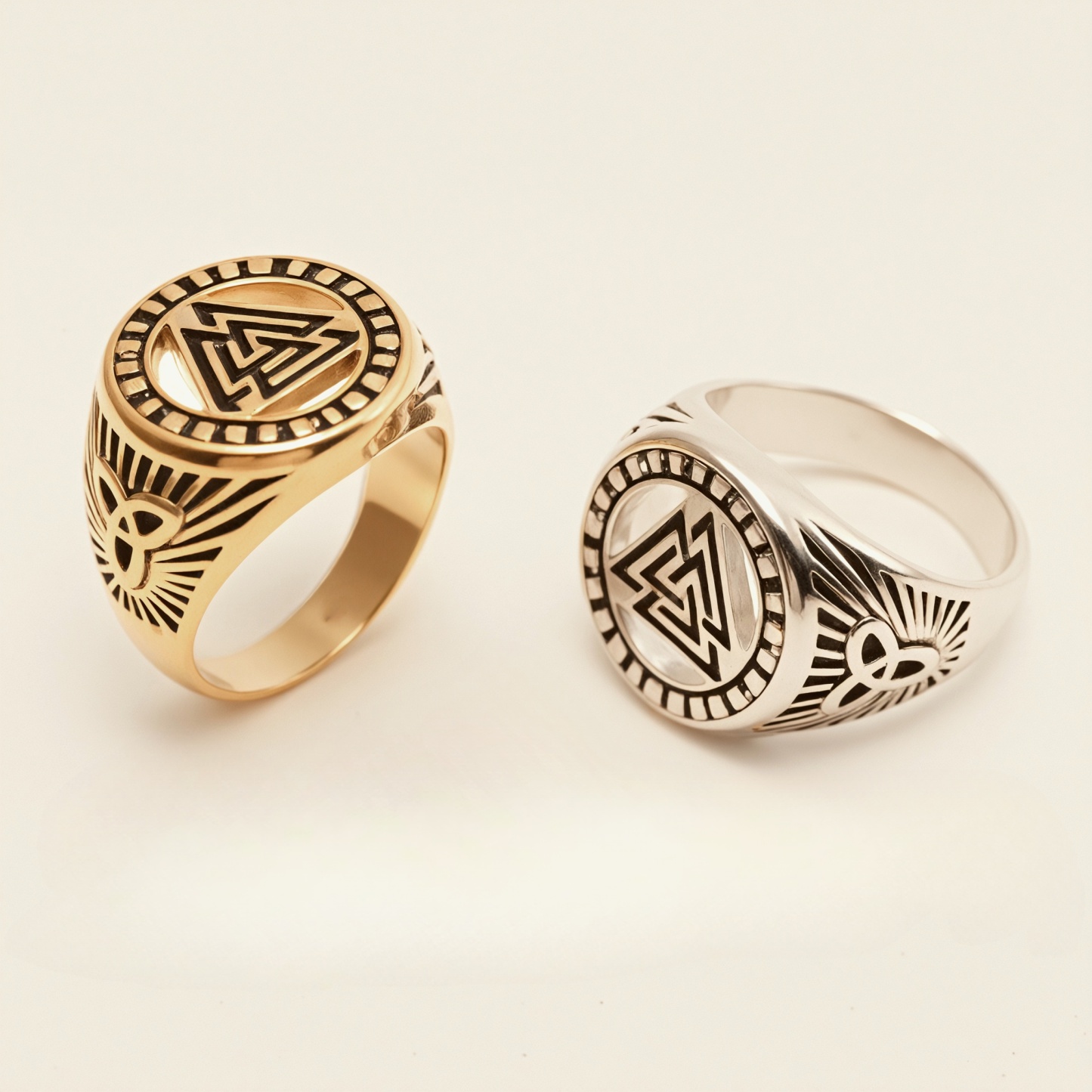 Personalized Stainless Steel Viking Symbol Ring - Trendy Cultural Band | G005137-JinBaoJewerly