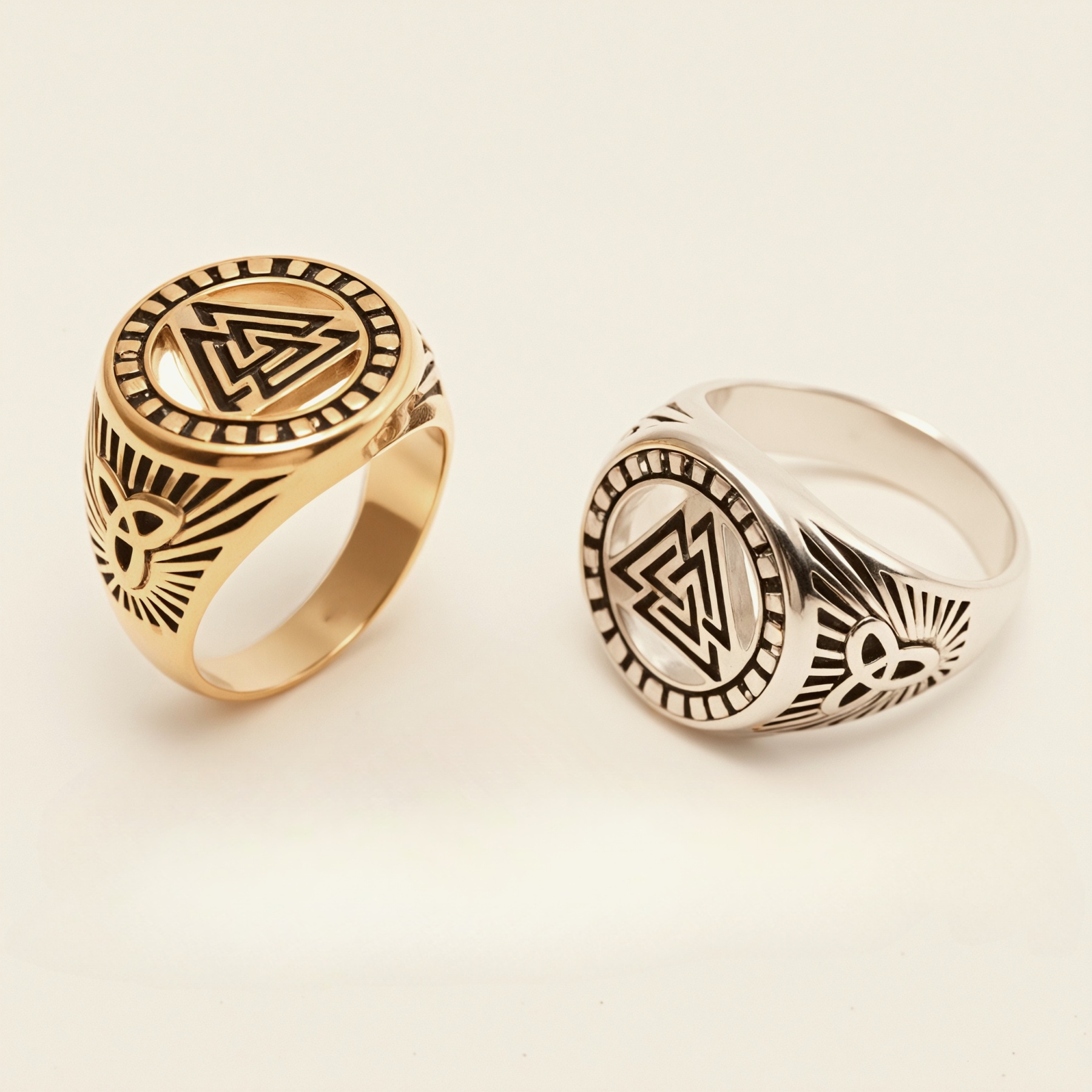 Personalized Stainless Steel Viking Symbol Ring - Trendy Cultural Band | G005137-JinBaoJewerly
