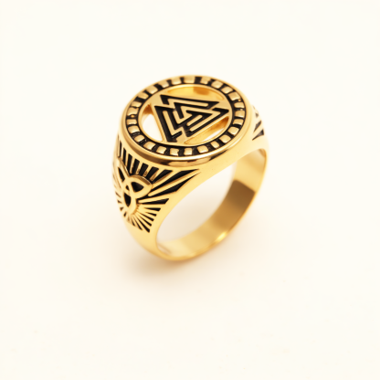 Personalized Stainless Steel Viking Symbol Ring - Trendy Cultural Band | G005137-JinBaoJewerly