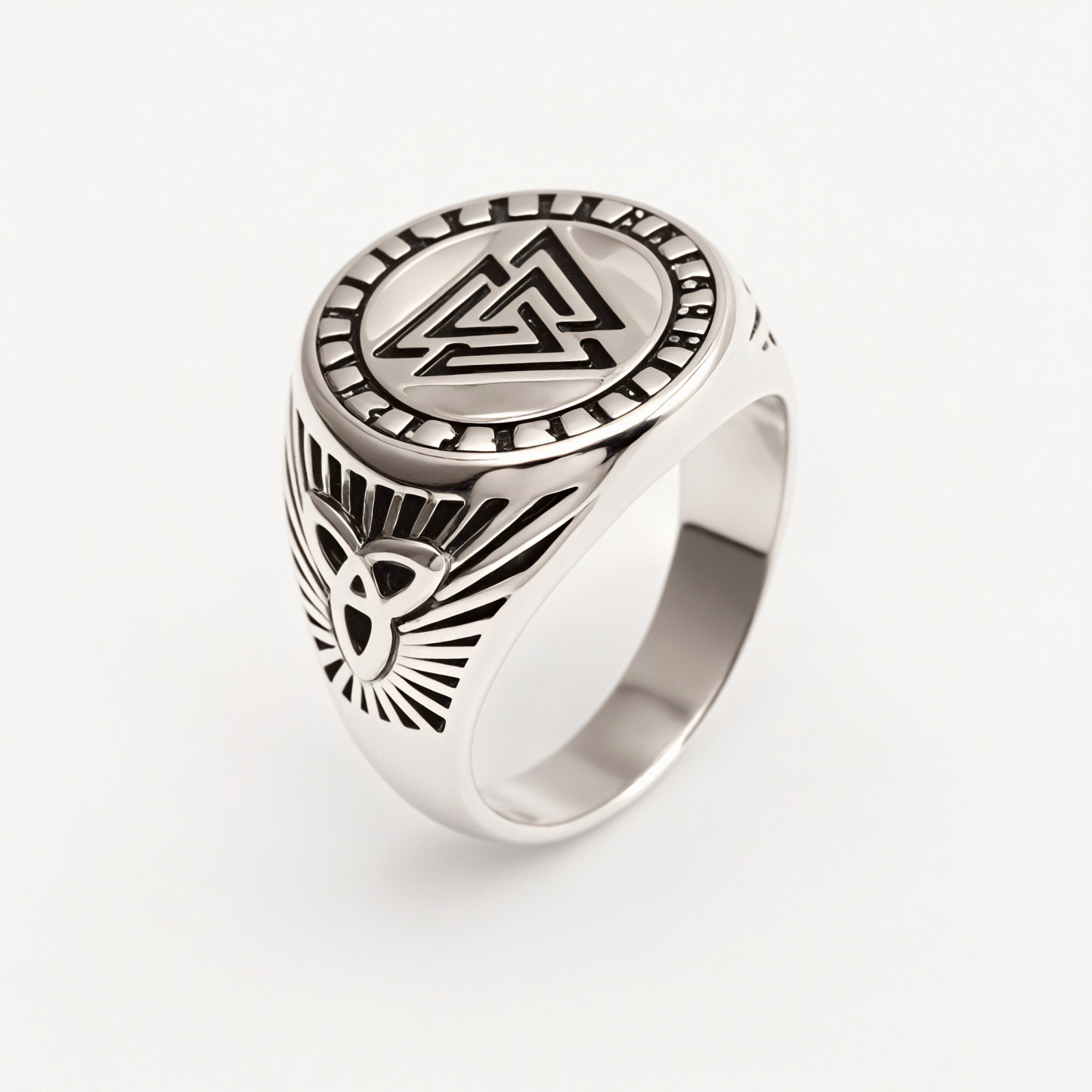 Personalized Stainless Steel Viking Symbol Ring - Trendy Cultural Band | G005137-JinBaoJewerly