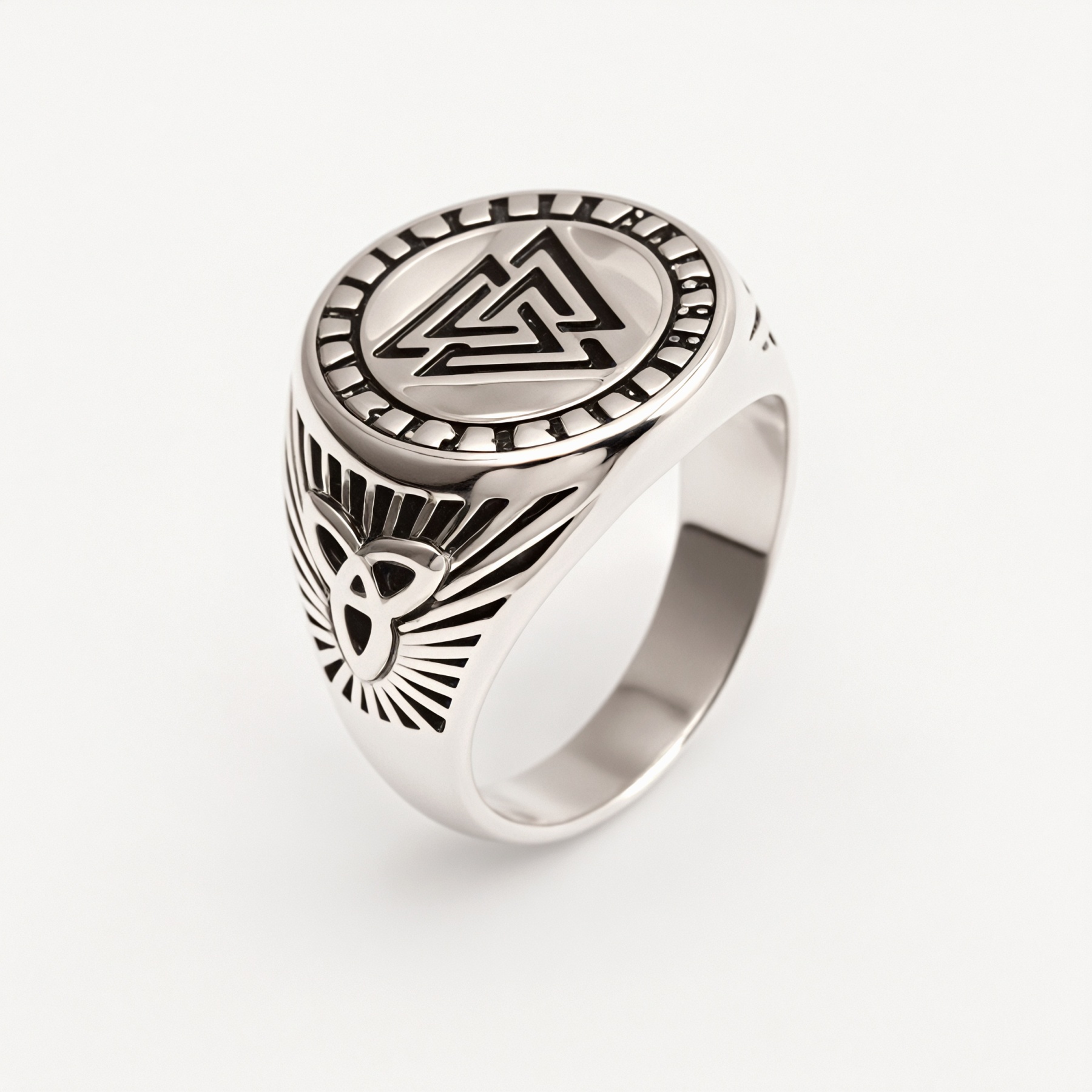 Personalized Stainless Steel Viking Symbol Ring - Trendy Cultural Band | G005137-JinBaoJewerly
