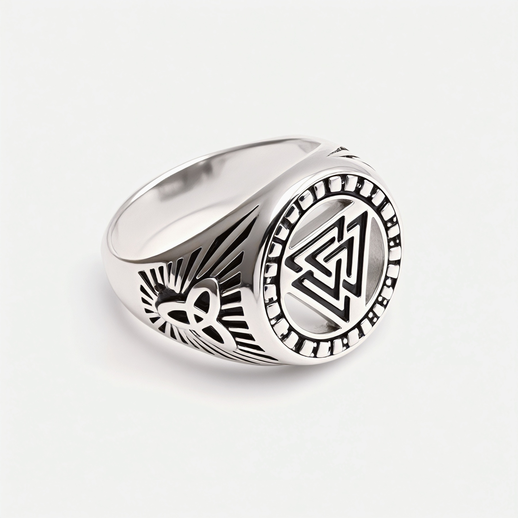 Personalized Stainless Steel Viking Symbol Ring - Trendy Cultural Band | G005137-JinBaoJewerly